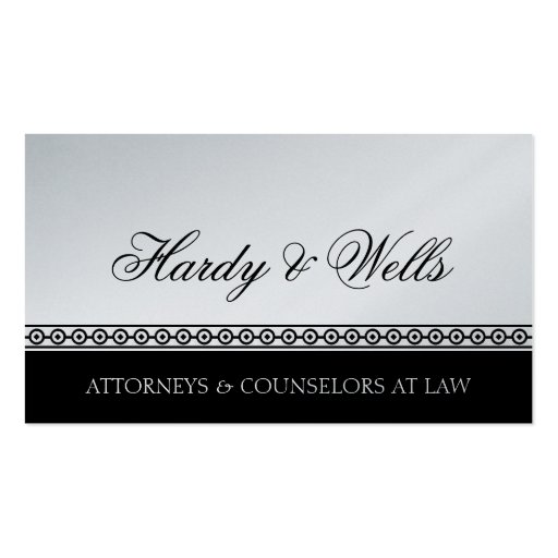 Law Firm B/W Platinum Premium Paper Business Card Templates (front side)