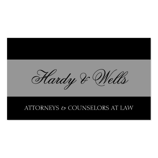 Law Firm Black/Aged Silver Business Card (front side)