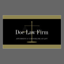 Law Firm Gold/Black Banner business cards