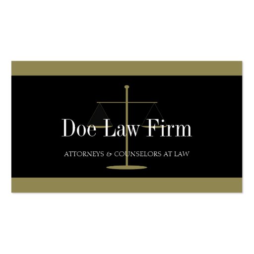 Law Firm Gold/Black Banner Business Card Templates (front side)