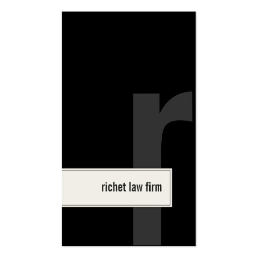 Law Firm Lawyer Business Card Bold Monogram Black