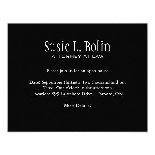 Law Firm Open House Personalized Announcement