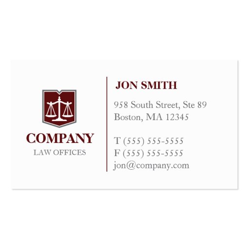 Law Firm Professional Business Card (back side)