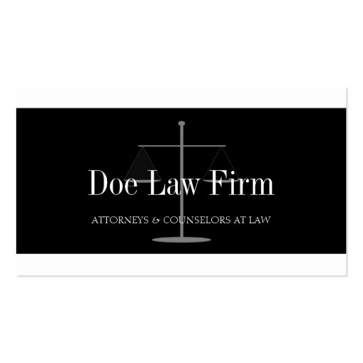 Law Firm W/B Silver Business Card Template (front side)