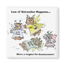 Law of Attraction Cartoon Magnet by zooogle Law of Attraction Cartoon Magnet