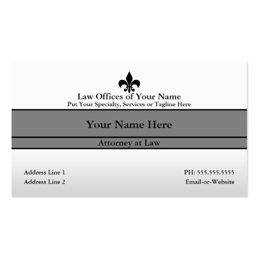 law office business card (front side)