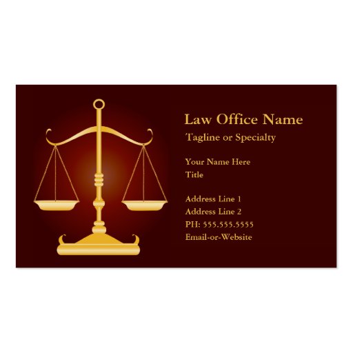 law office business cards (front side)
