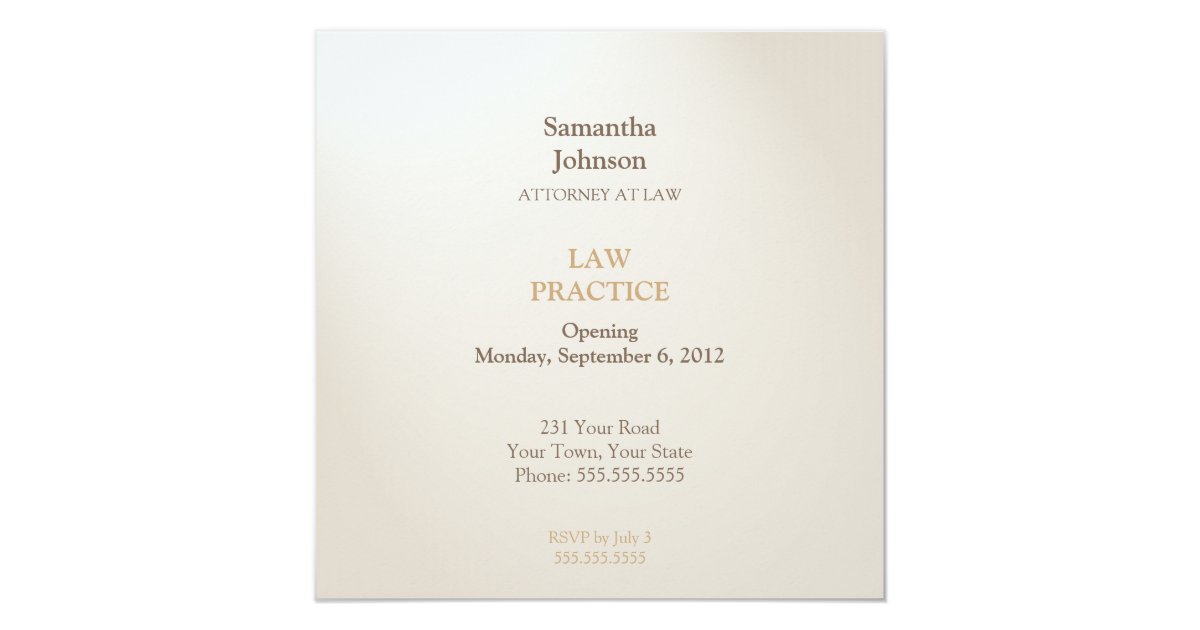 Law Practice Opening Announcement Zazzle
