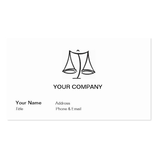 Law - Scale - Business Business Card (front side)
