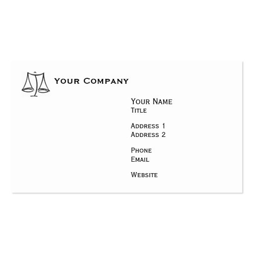 Law - Scale - Business Business Card Template (front side)