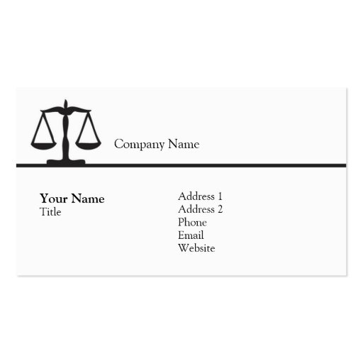 Law - Scale - Business Business Card Templates (front side)