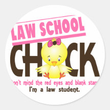 Law School Chick 2 Round Stickers