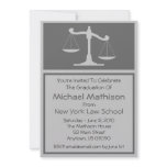 Law School Graduation Invite (Gray Justice Scales) invitations