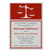 Law School Graduation Invite Maroon Justice Scales