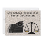 Law School Graduation Party Invitation scales book