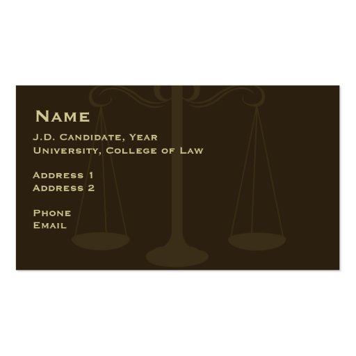 Law Student Business Card 2