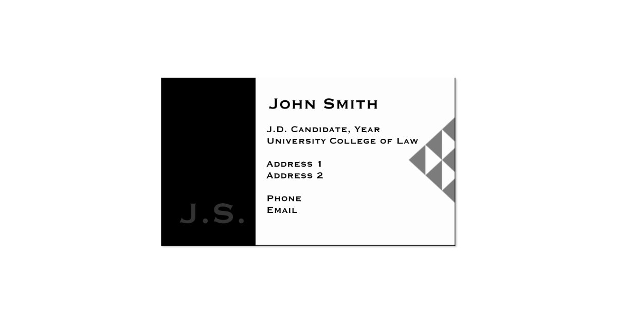 Law Student Business Card 3 Zazzle