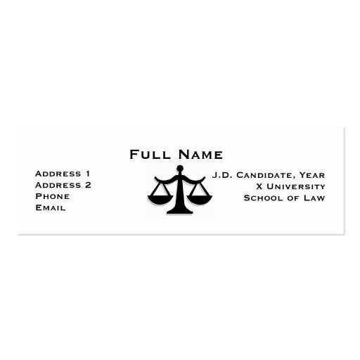 Law Student Profile Card 1 Business Card Templates