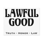 "Lawful Good" postcards