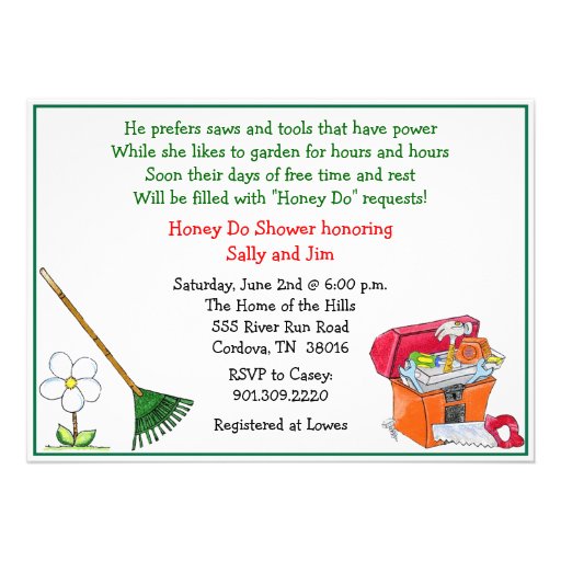 Lawn and Garden Bridal Shower Invitation