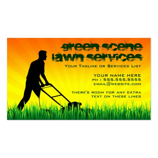 lawn AND snow services Business Card Templates (front side)