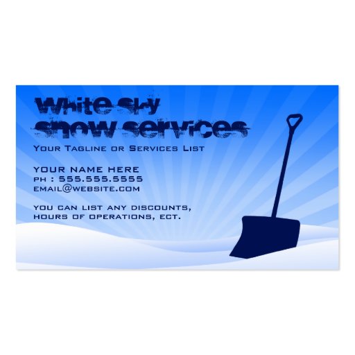 lawn AND snow services Business Card Templates (back side)