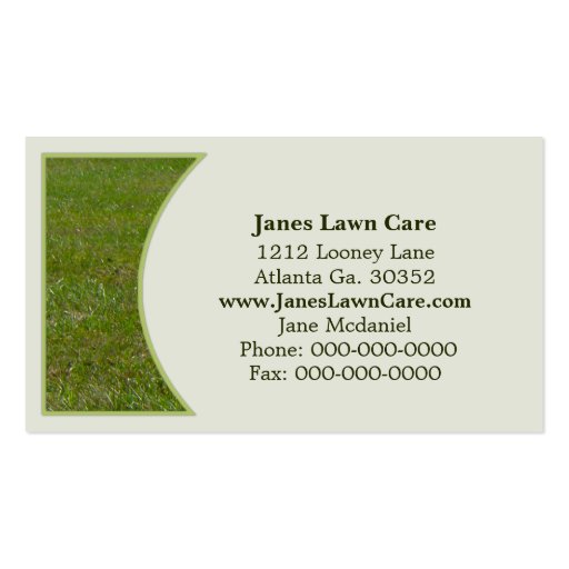 Lawn Business Card (front side)