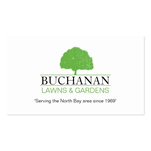 Lawn Care and Gardening Business Card (front side)