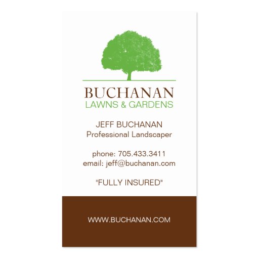 Lawn care and gardening Business Card