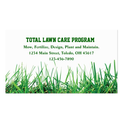 Lawn Care and Landscaping Business Card Templates (back side)