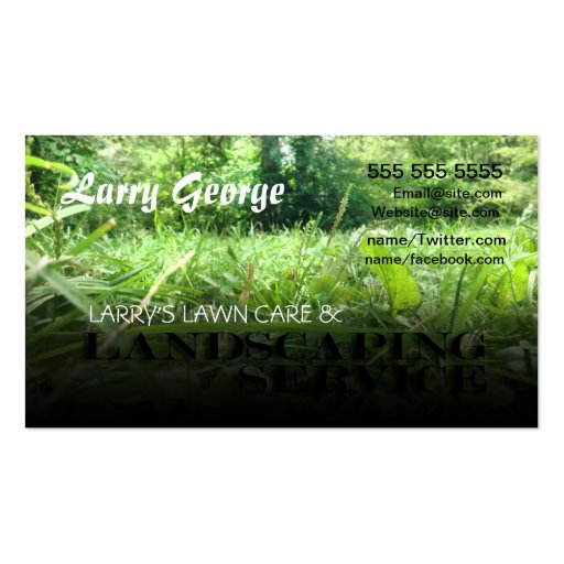 Lawn care and Landscaping Service Business Card (front side)