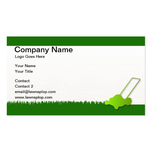 lawn care business card example (front side)