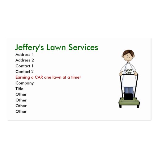 Lawn Care. Business Card Template