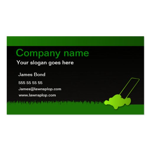 Lawn care business card template (front side)