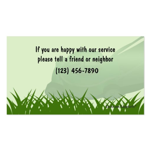 Lawn Care Business Cards (back side)