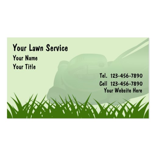 Lawn Care Business Cards (front side)