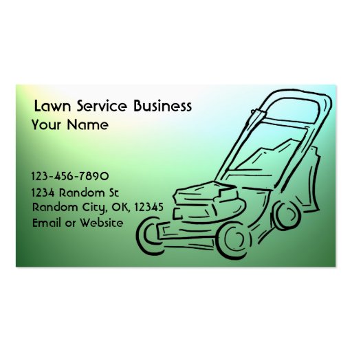 Lawn care customizable business cards (front side)