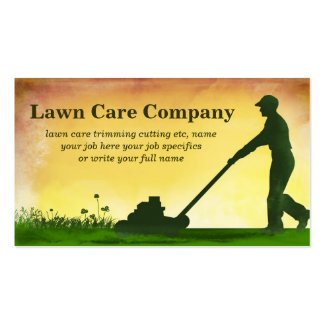 lawn care grass cutting business card standard business cards