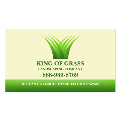 Lawn Care Grass Logo Business card (front side)