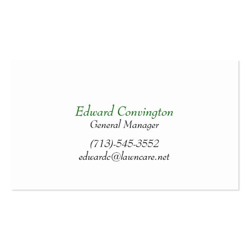 Lawn Care Landscaping Business Card (back side)