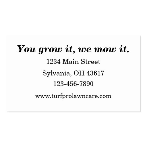 Lawn Care & Landscaping Business Card Template (back side)