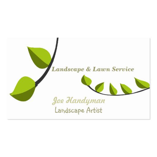 Lawn Care  Landscaping Business Cards (front side)