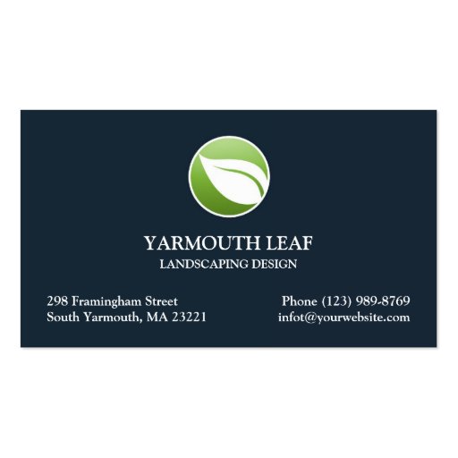 Lawn Care Leaf Logo Business card (front side)