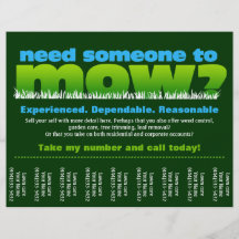 Lawn Care Mow Grass Landscaper Personalized Flyer