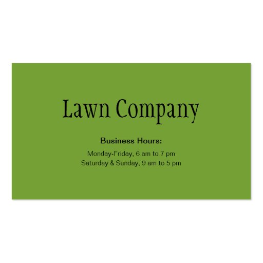 Lawn Care or Landscaping Business Card (back side)