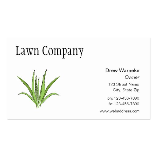 Lawn Care or Landscaping Business Card (front side)