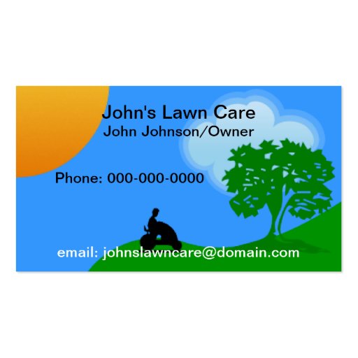 Lawn Care Service Business Card (front side)