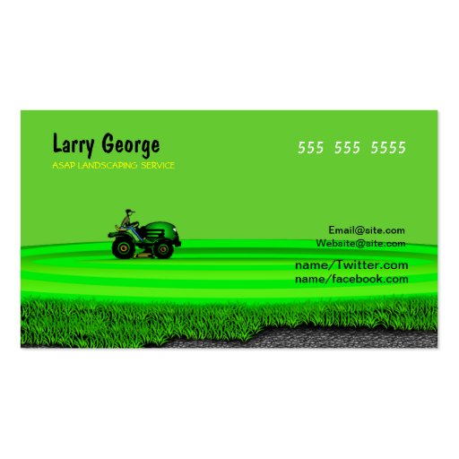 Lawn care Service Business Card (front side)