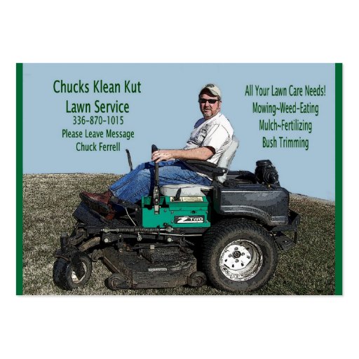 Lawn Care Service Business Card Template (front side)