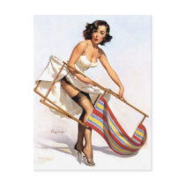 Lawn Chair Pin Up Post Card
